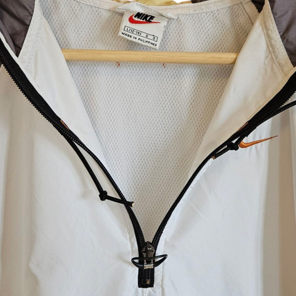 Vintage 90s Nike Anorack Half Zip Lightweight Jacket White Women's Large (12-14) - Picture 4 of 10